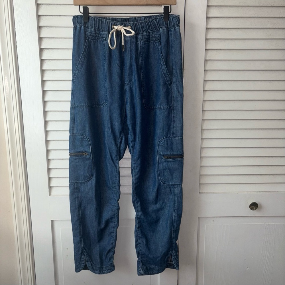 Anthropologie Pilcro Cottage Utility Jeans Drawstring Waist Pull-on Pants size M - Picture 5 of 8